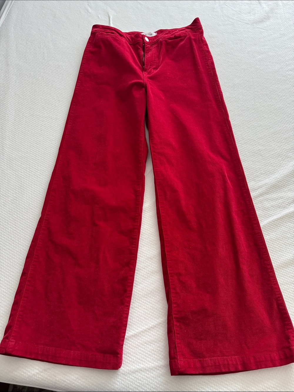 Madewell Wide Leg Red Corduroy Pants